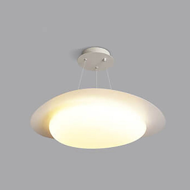 Moderne minimalistische weiße Kieselstein-Acryl-Eisen-LED-Pendelleuchte für das Wohnzimmer 