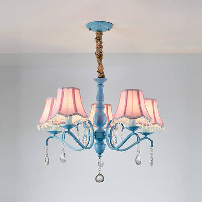 Modern Creative Cone Iron Crystal Fabric 5/6/8 Light Chandelier