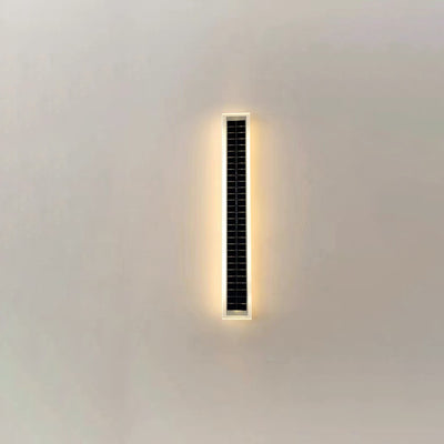 Minimalist Outdoor Solar Rectangular Strip Waterproof Patio LED Wall Sconce Lamp