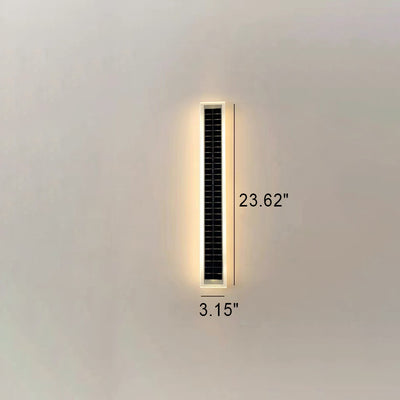 Minimalist Outdoor Solar Rectangular Strip Waterproof Patio LED Wall Sconce Lamp