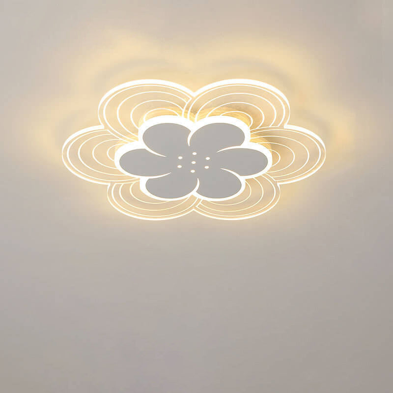 Modern Acrylic Simple Double Layer Flower Design LED Flush Mount Light