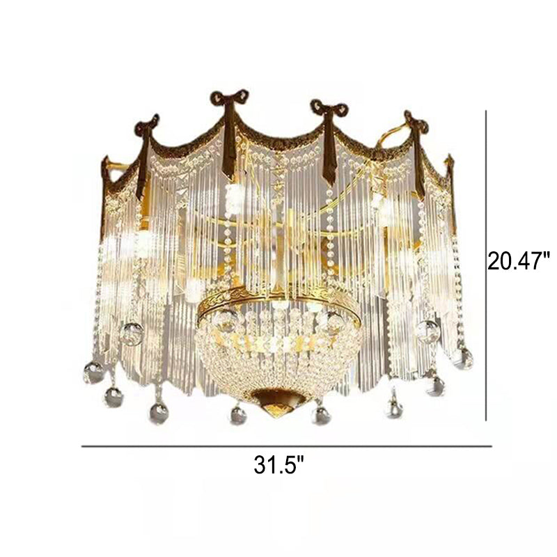 French Luxury Crystal Tassel Bead Design  6/7/9 Light Chandelier