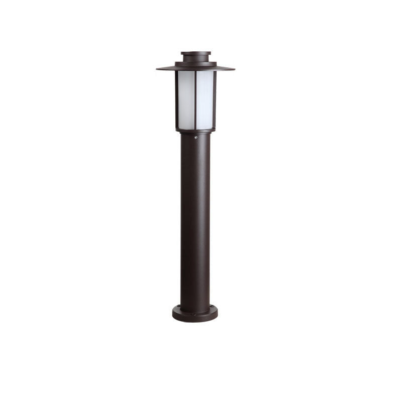 Modern Minimalist Waterproof Coffee Cylinder Lantern 1-Light Patio Landscape Light For Outdoor
