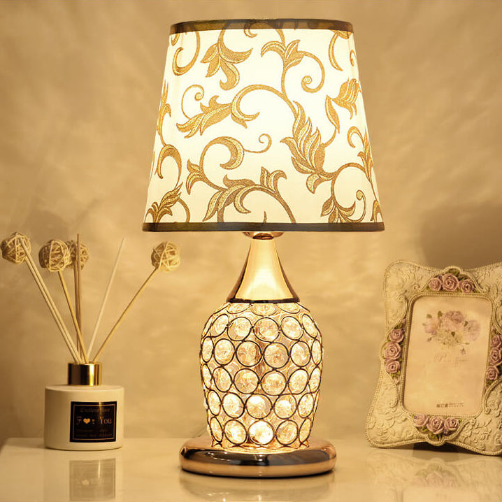 Lampe de table 1 lumière avec design créatif de motif en cristal européen 