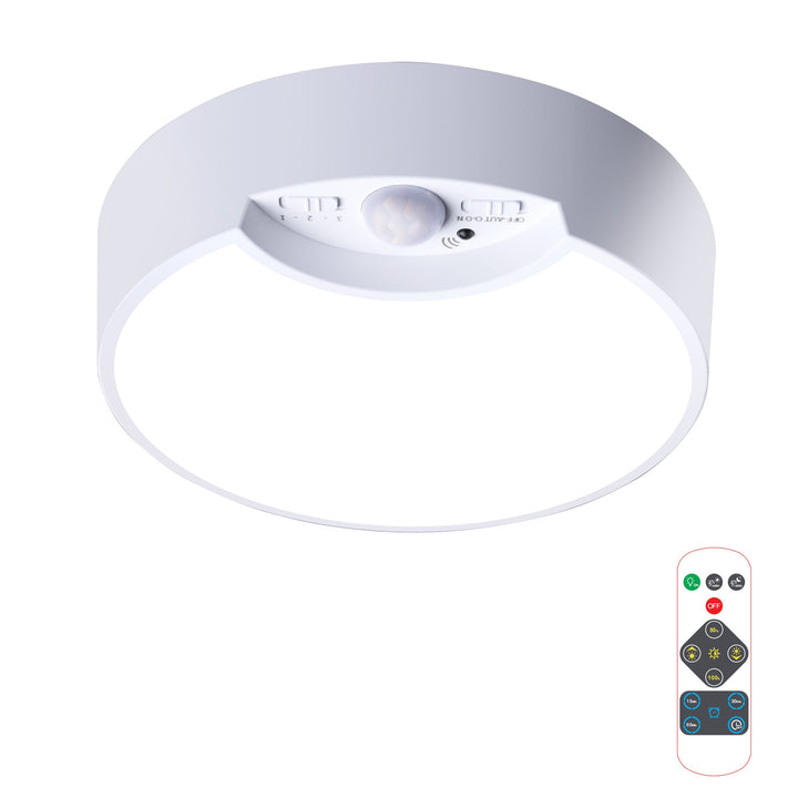 Modern Minimalist White Round ABS Motion Sensor LED Flush Mount Ceiling Light For Living Room