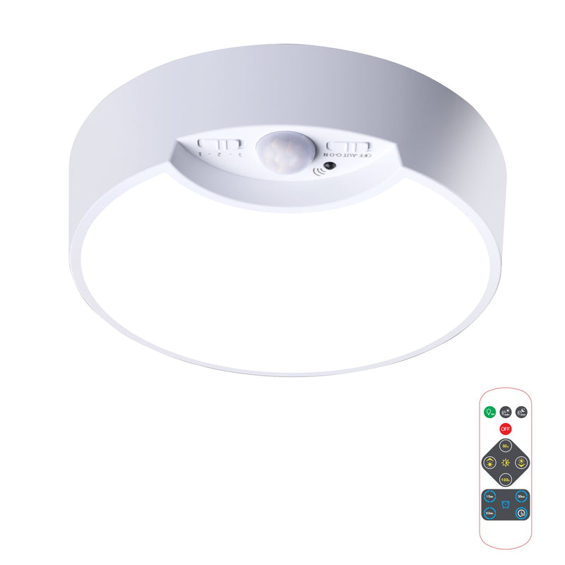 Simple White Round Motion Sensor LED Flush Mount Ceiling Light