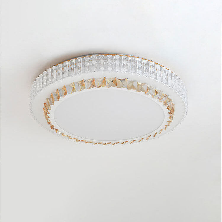 Modern Minimalist Round Acrylic Crystal LED Flush Mount Lighting