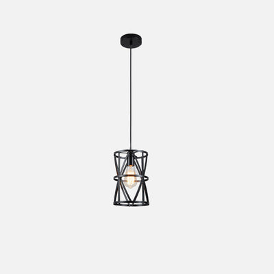 Industrial Vintage Iron Geometric Lantern 1-Light Pendant Light