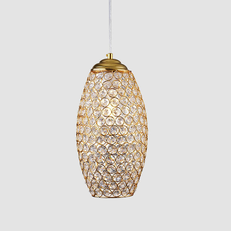 European Light Luxury Geometric Hardware Crystal 1-Light Pendant Light