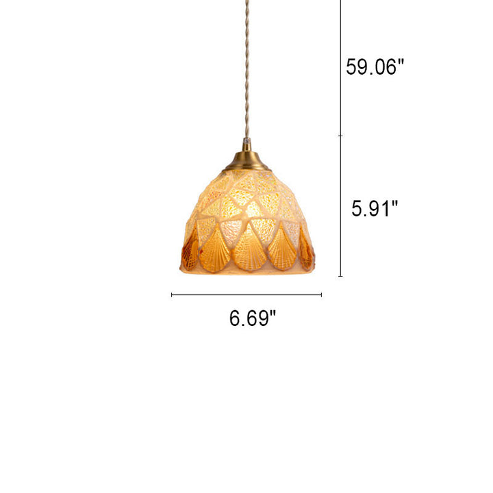 Nordic Vintage Colorful Shell 1-Licht Pendelleuchte 