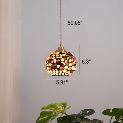 Vintage Creative Shell Round 1-Light Pendant Light