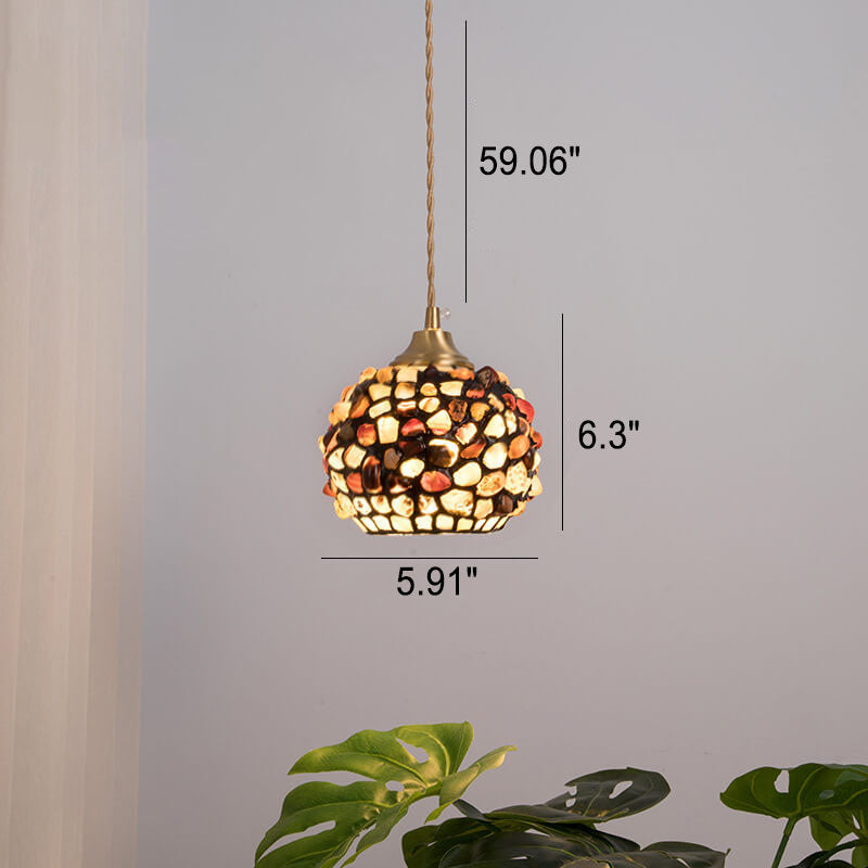 Vintage Creative Shell Round 1-Light Pendant Light