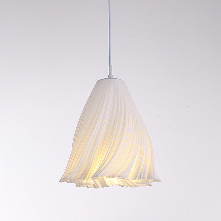 Moderne minimalistische plissierte Blütenblätter PLA ABS 1-Licht Pendelleuchte für Wohnzimmer 
