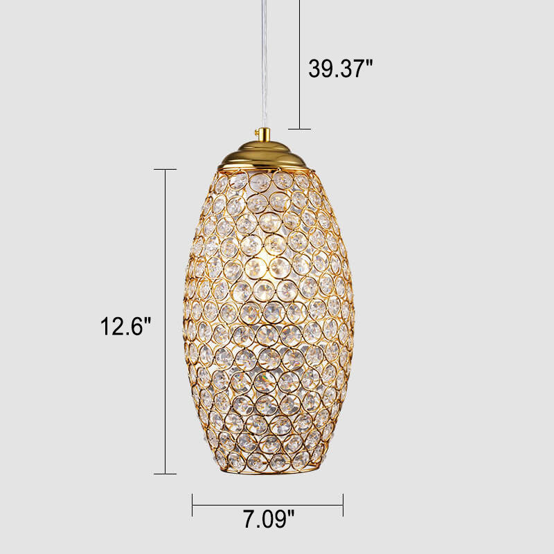 European Light Luxury Geometric Hardware Crystal 1-Light Pendelleuchte 