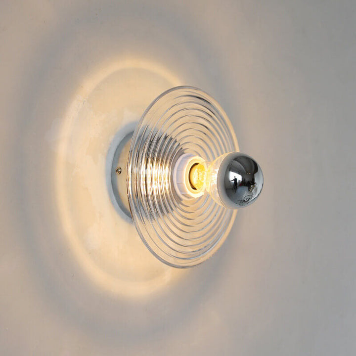 Lámpara de Aplique de Pared de 1 Luz de Hierro de Vidrio Transparente con Ondas de Agua Creativas Modernas 