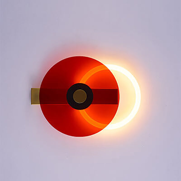 Modern Colored Luminous Acrylic Round LED Wall Sconce Lamp