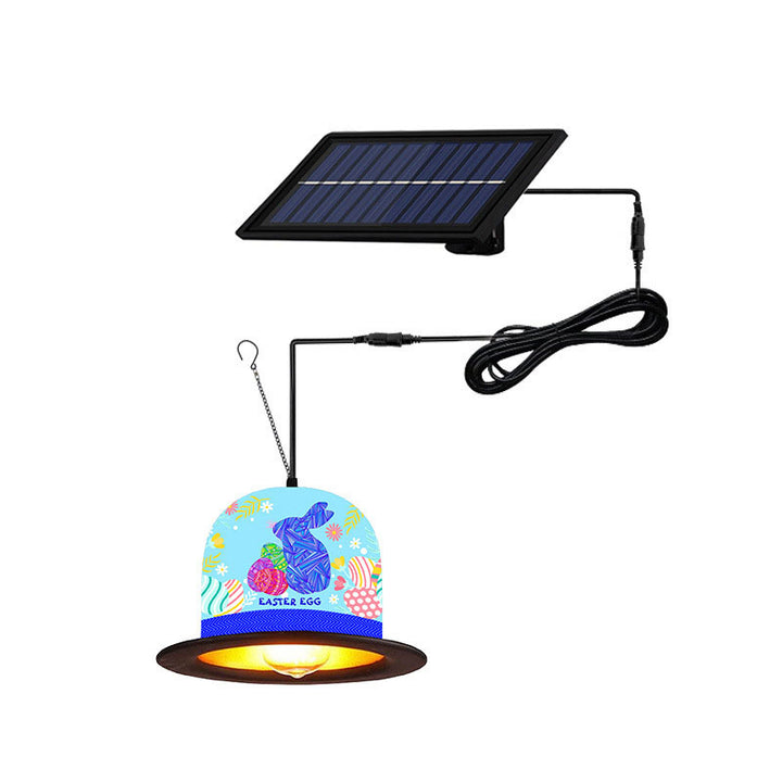 Décoration de chapeau de Pâques solaire extérieure avec lumière LED à pendentif 