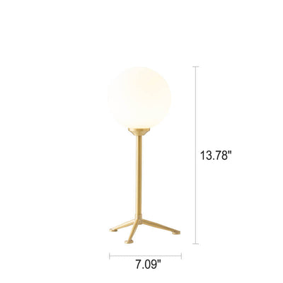 Moderne einfache kugelförmige milchweiße Lampenschirm 1-Licht Tischlampe 