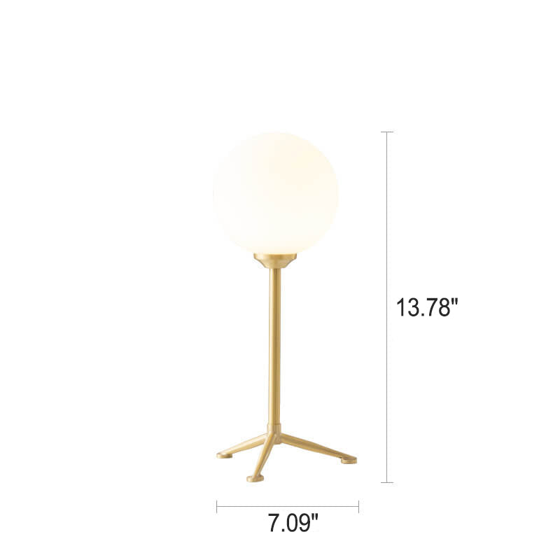 Moderne einfache kugelförmige milchweiße Lampenschirm 1-Licht Tischlampe 