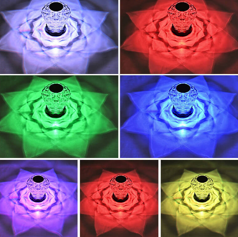 Lampe de Table décorative créative en forme de pétale de Rose en diamant, veilleuse LED en acrylique 