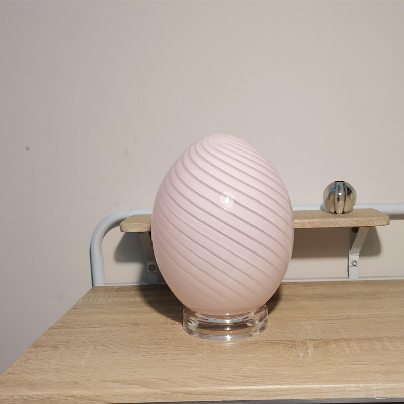 Modern Creative Egg-shaped Striped Acrylic USB Table Lamp