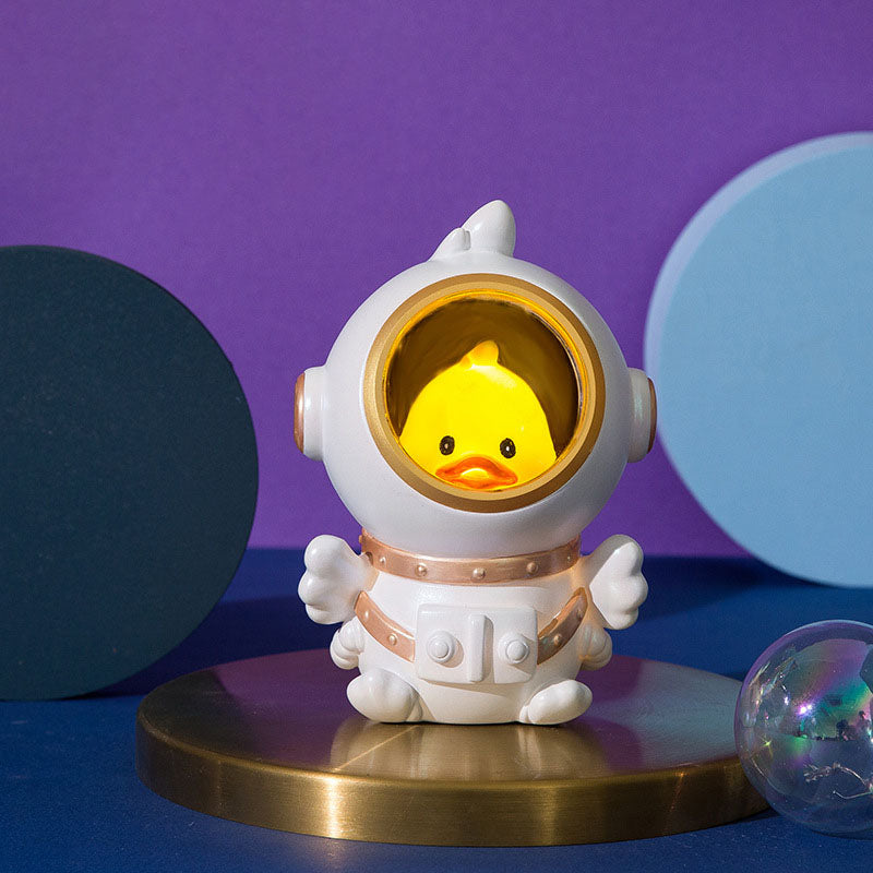 Moderne kreative Astronauten-Kaninchen-Enten-Harz-LED-Nachtlicht-Tischlampe 