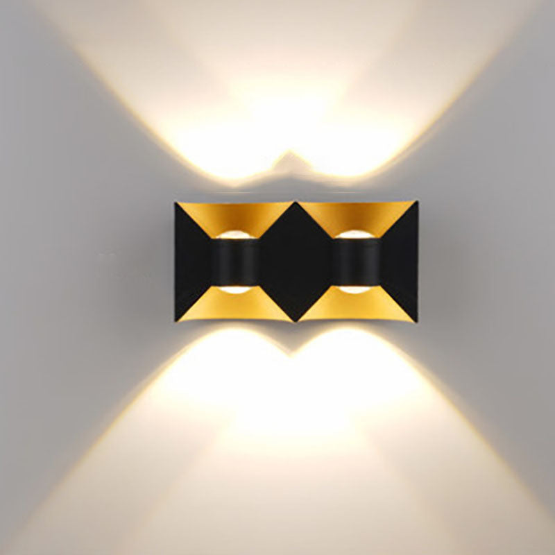 Lámpara de Aplique de Pared LED Cuadrada de Aluminio Impermeable de Simplicidad Contemporánea para Patio Exterior 