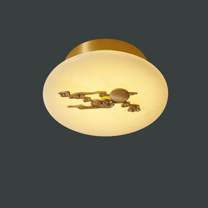 Modern Minimalist Pattern Jade LED Flush Mount Light