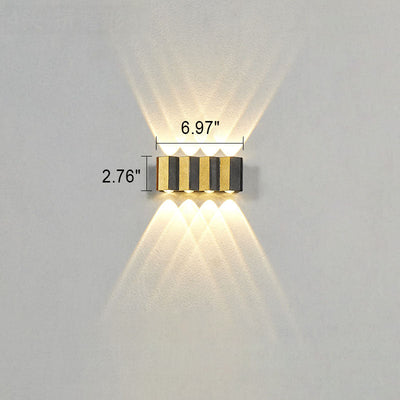 Modern Light Luxury Golden Aluminum Outdoor Waterproof Patio LED Wall Sconce Lamp