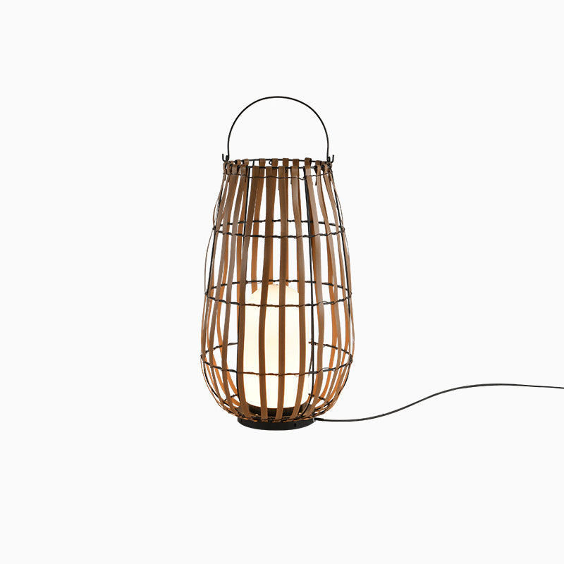 Zeitgenössische Retro Imitation Rattan Weben Käfig Wasserdichte LED Rasen Landschaft Licht Für Garten 