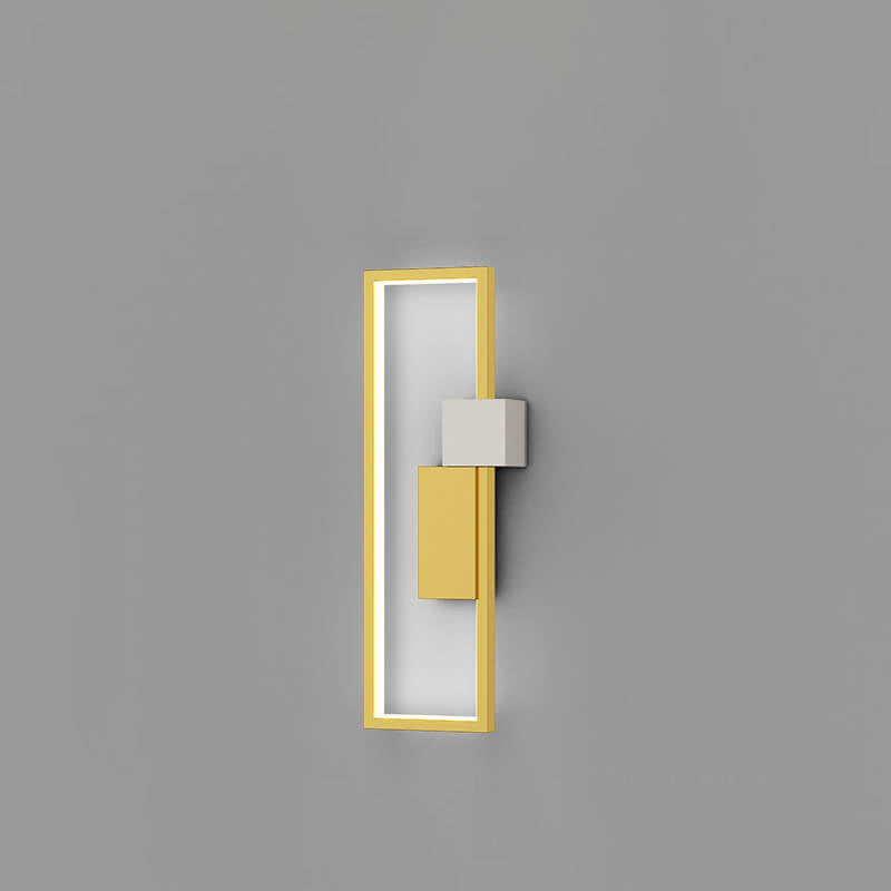 Minimalist Creative Square Frame Iron Silicone LED Wall Sconce Lamp