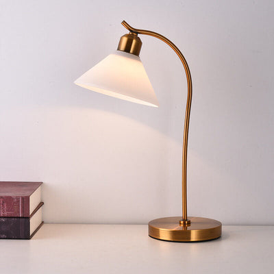 Modern Simple Metal Cone Shade 1-Light Table Lamp