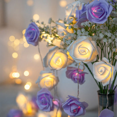 Modern Creative Rose Holiday Decoration PV Bubble Mu LED String Lights