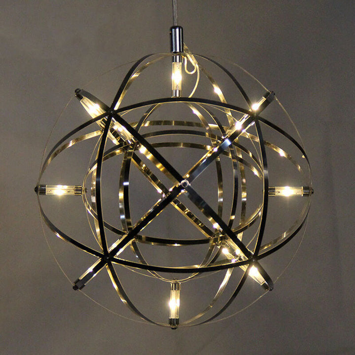 Contemporary Creative Globe Iron 12 Light LED Firework Pendant Light For Living Room