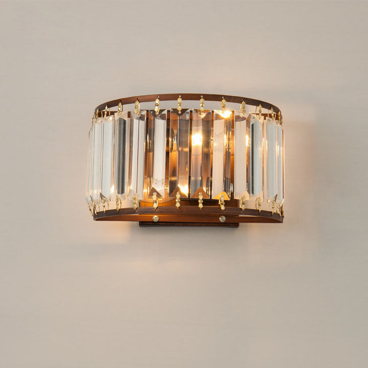 Modern Light Luxury Minimalist Iron Crystal 2-Light Wall Sconce Lamp
