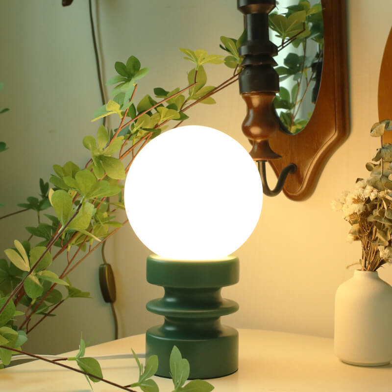 Lámpara de mesa vintage de vidrio sólido naranja de 1 luz 