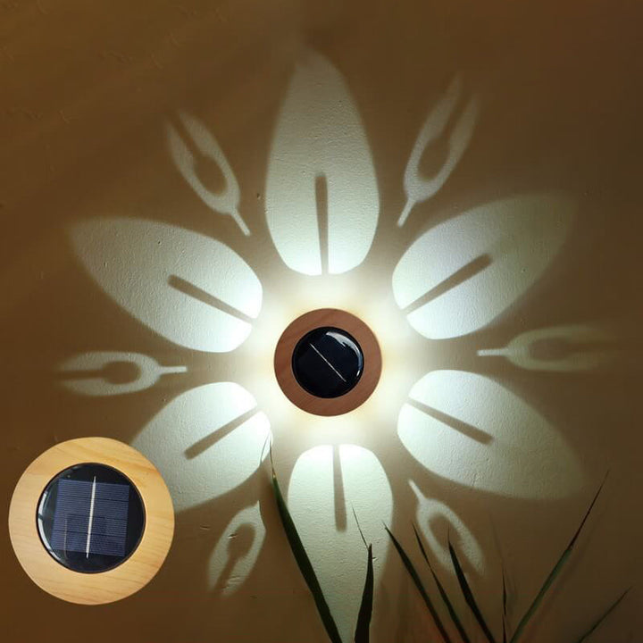 Lámpara Aplique de Pared Exterior LED Solar Redonda Impermeable de Acrílico Minimalista Moderna 