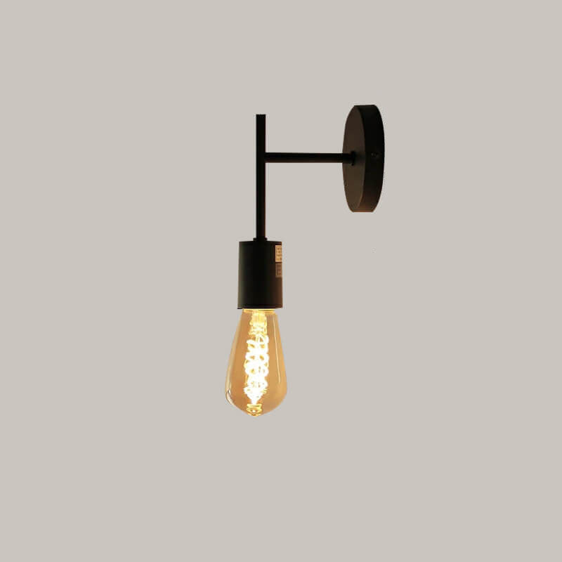 Japanese Simple Iron Long  Short Pole 1-Light Wall Sconce Lamp