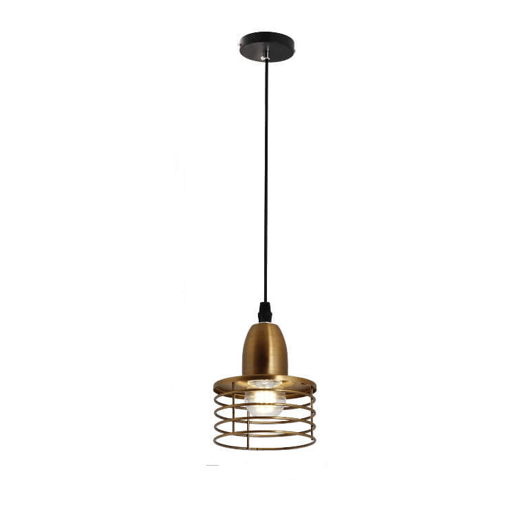 Industrial Vintage Iron Spring 1-Light Pendant Light
