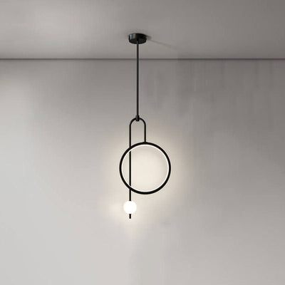 European Minimalist Light Luxury Circular Hardware Acrylic LED Chandelier