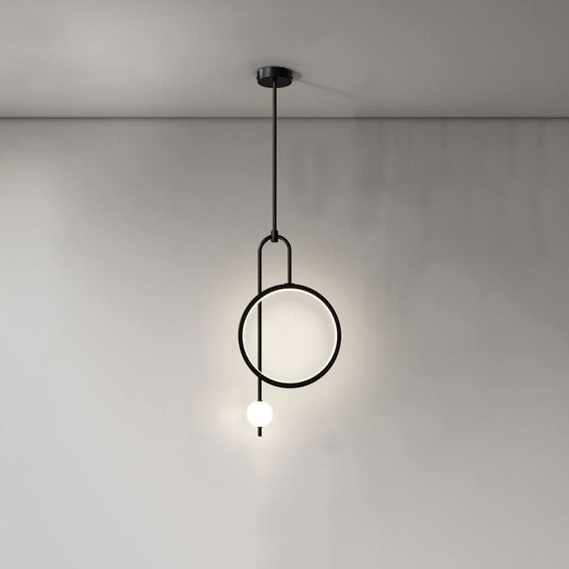 European Minimalist Light Luxury Circular Hardware Acrylic LED Chandelier