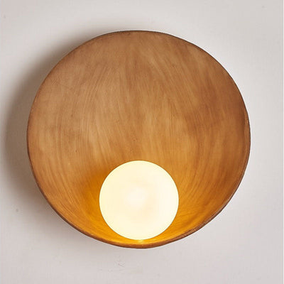 Modern Minimalist Round Iron Resin 1-Light Wall Sconce Lamp