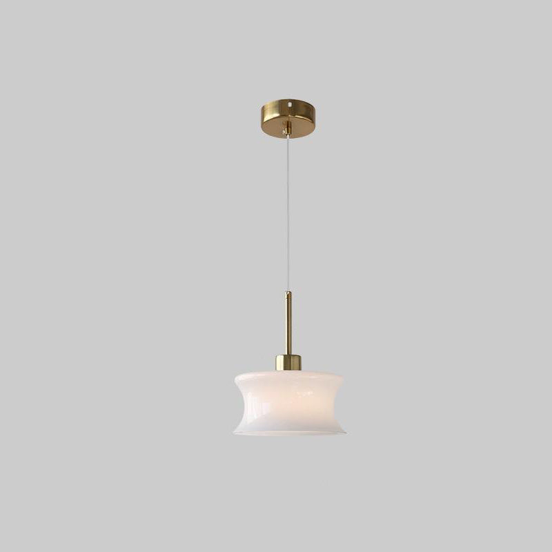 Lámpara colgante de 1 luz de vidrio de cilindro francés tradicional para dormitorio 