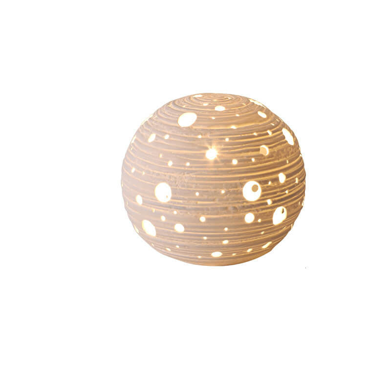 Moderne keramische Löwenzahn-Pilz-Loch-Form-Nachtlicht-1-Licht-Tischlampe 