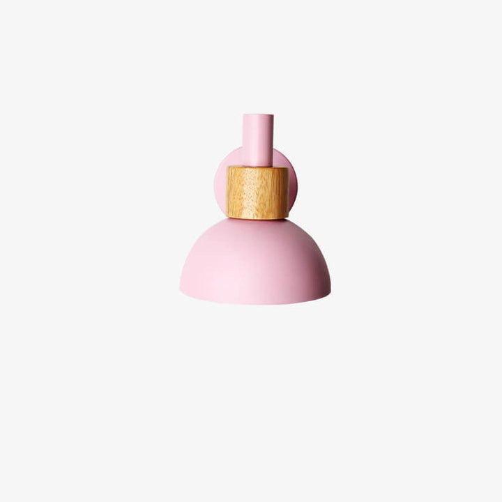 Moderne, klassische Macaron-Wandleuchte, einfarbig, Holz, Eisen, 1-flammig 