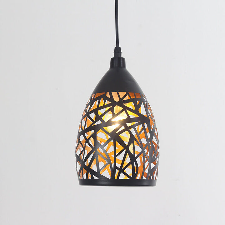 Retro Industrial Hollow Iron Bell 1-Light Pendelleuchte 