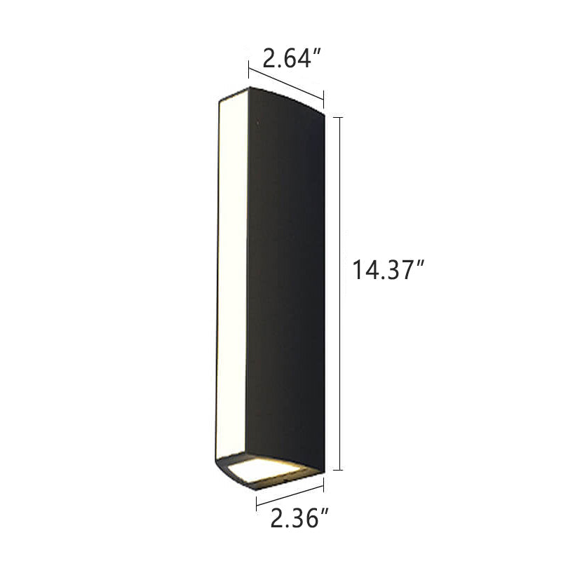 Lámpara de Aplique de Pared Exterior LED con Tira Estéreo de Vidrio Impermeable 