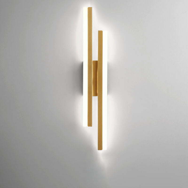 Moderne minimalistische Linien LED-Wandleuchte aus Eisen-Acryl 