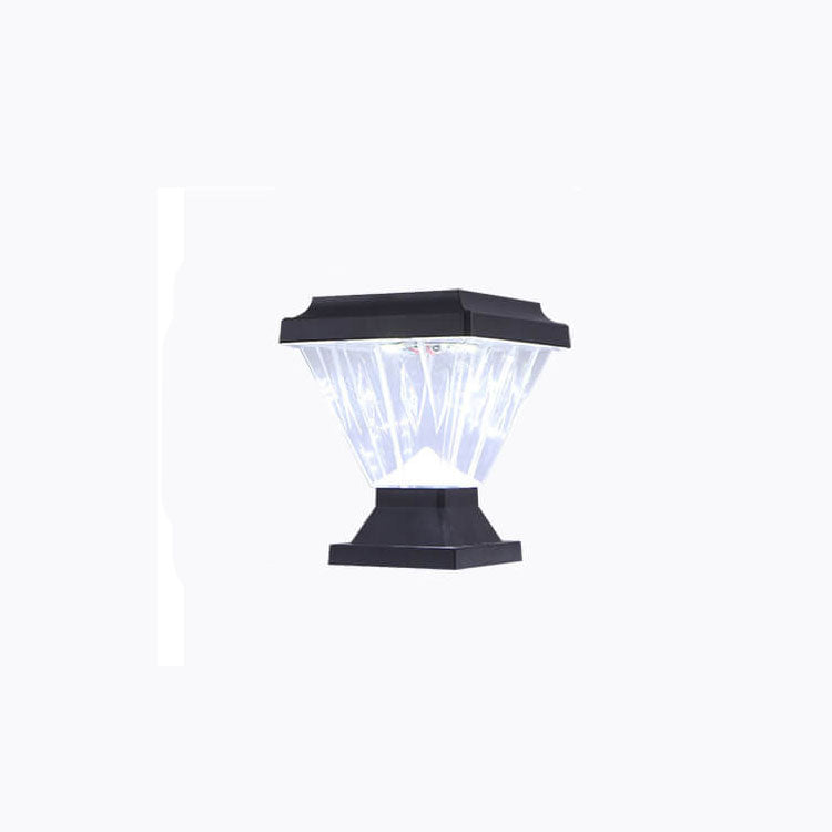 Moderne schwarze Solar-Säule aus Aluminiumguss mit Glas für den Außenbereich, wasserdicht 