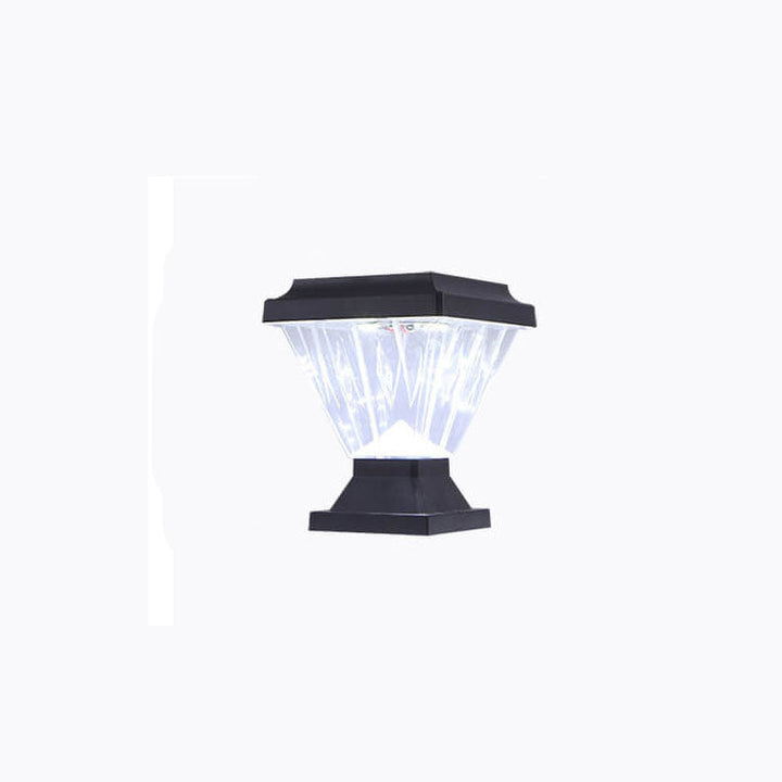 Moderne schwarze Solar-Säule aus Aluminiumguss mit Glas für den Außenbereich, wasserdicht 